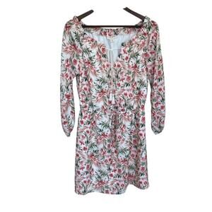 Maison Jules Ivory and Pink Floral Dress - Size 6